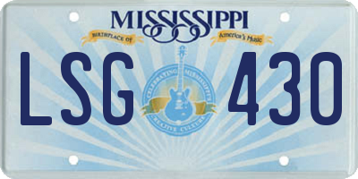 MS license plate LSG430