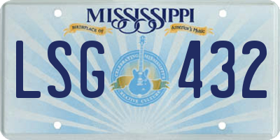 MS license plate LSG432