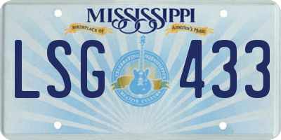 MS license plate LSG433