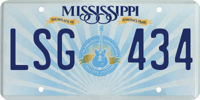 MS license plate LSG434