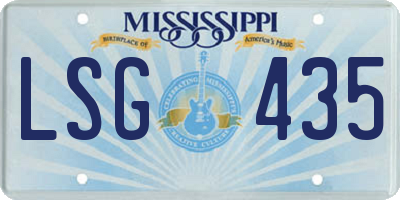 MS license plate LSG435