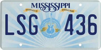 MS license plate LSG436