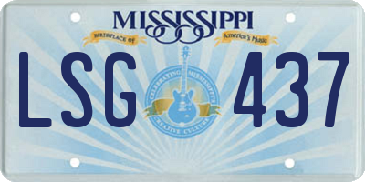 MS license plate LSG437