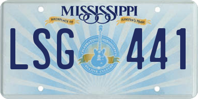 MS license plate LSG441