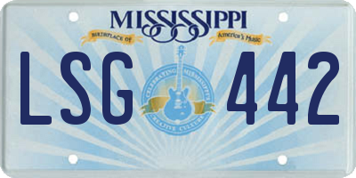 MS license plate LSG442