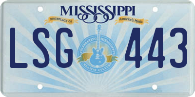 MS license plate LSG443