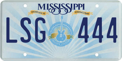 MS license plate LSG444