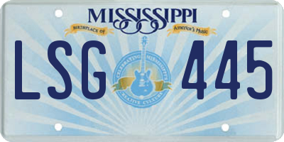 MS license plate LSG445
