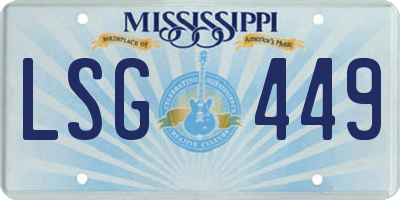 MS license plate LSG449