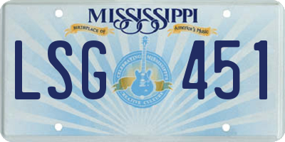 MS license plate LSG451