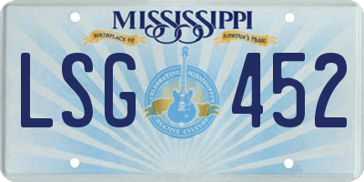 MS license plate LSG452