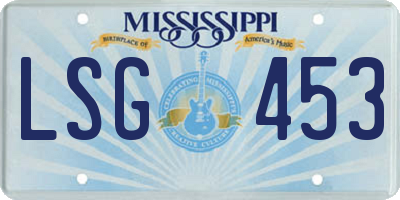 MS license plate LSG453