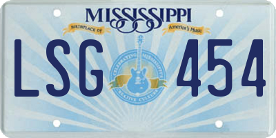 MS license plate LSG454