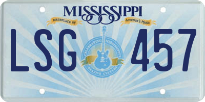 MS license plate LSG457