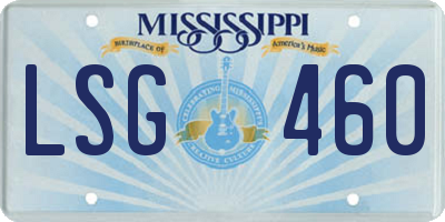 MS license plate LSG460