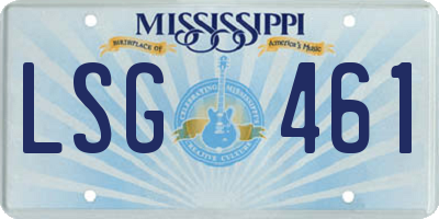 MS license plate LSG461