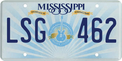 MS license plate LSG462