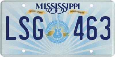 MS license plate LSG463