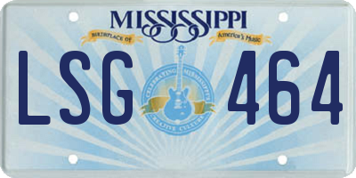 MS license plate LSG464