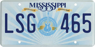 MS license plate LSG465