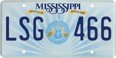 MS license plate LSG466