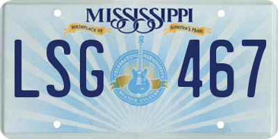 MS license plate LSG467