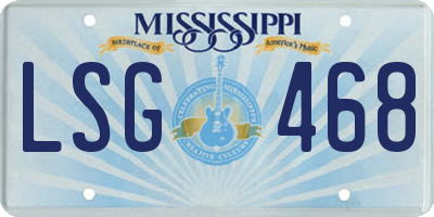 MS license plate LSG468