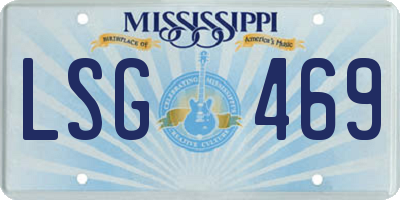 MS license plate LSG469