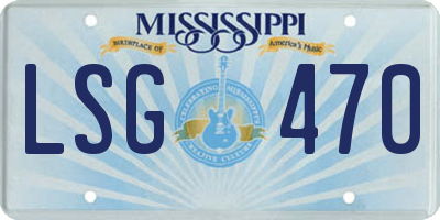 MS license plate LSG470