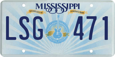 MS license plate LSG471