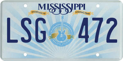 MS license plate LSG472