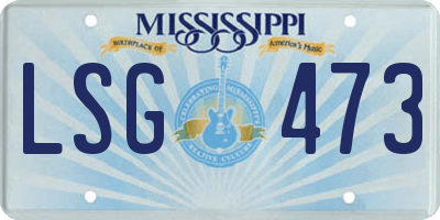 MS license plate LSG473