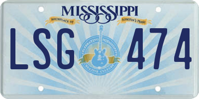 MS license plate LSG474