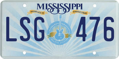 MS license plate LSG476
