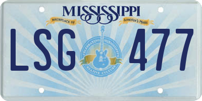 MS license plate LSG477