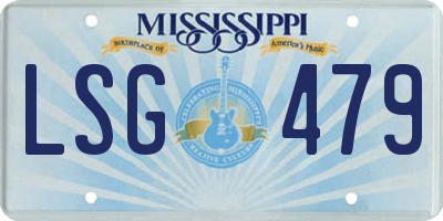 MS license plate LSG479