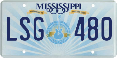 MS license plate LSG480