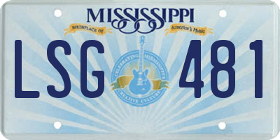 MS license plate LSG481