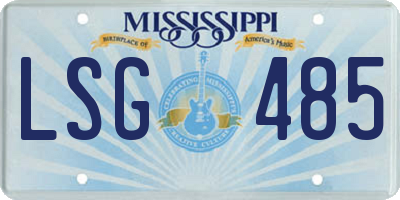 MS license plate LSG485