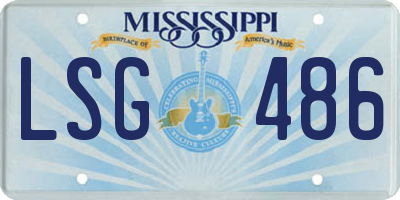 MS license plate LSG486