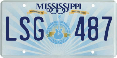 MS license plate LSG487
