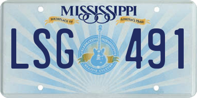 MS license plate LSG491