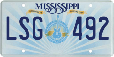 MS license plate LSG492