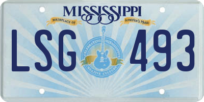 MS license plate LSG493