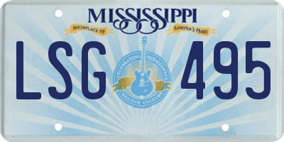 MS license plate LSG495