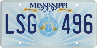 MS license plate LSG496