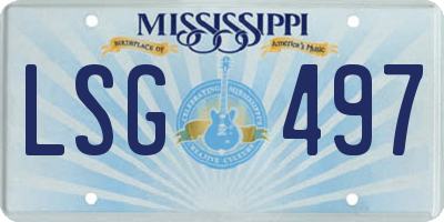MS license plate LSG497