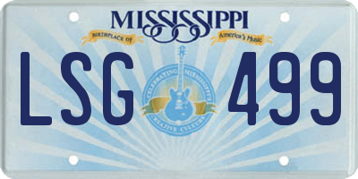 MS license plate LSG499