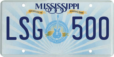 MS license plate LSG500