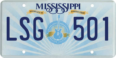 MS license plate LSG501